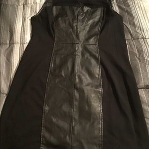 Black leather dress